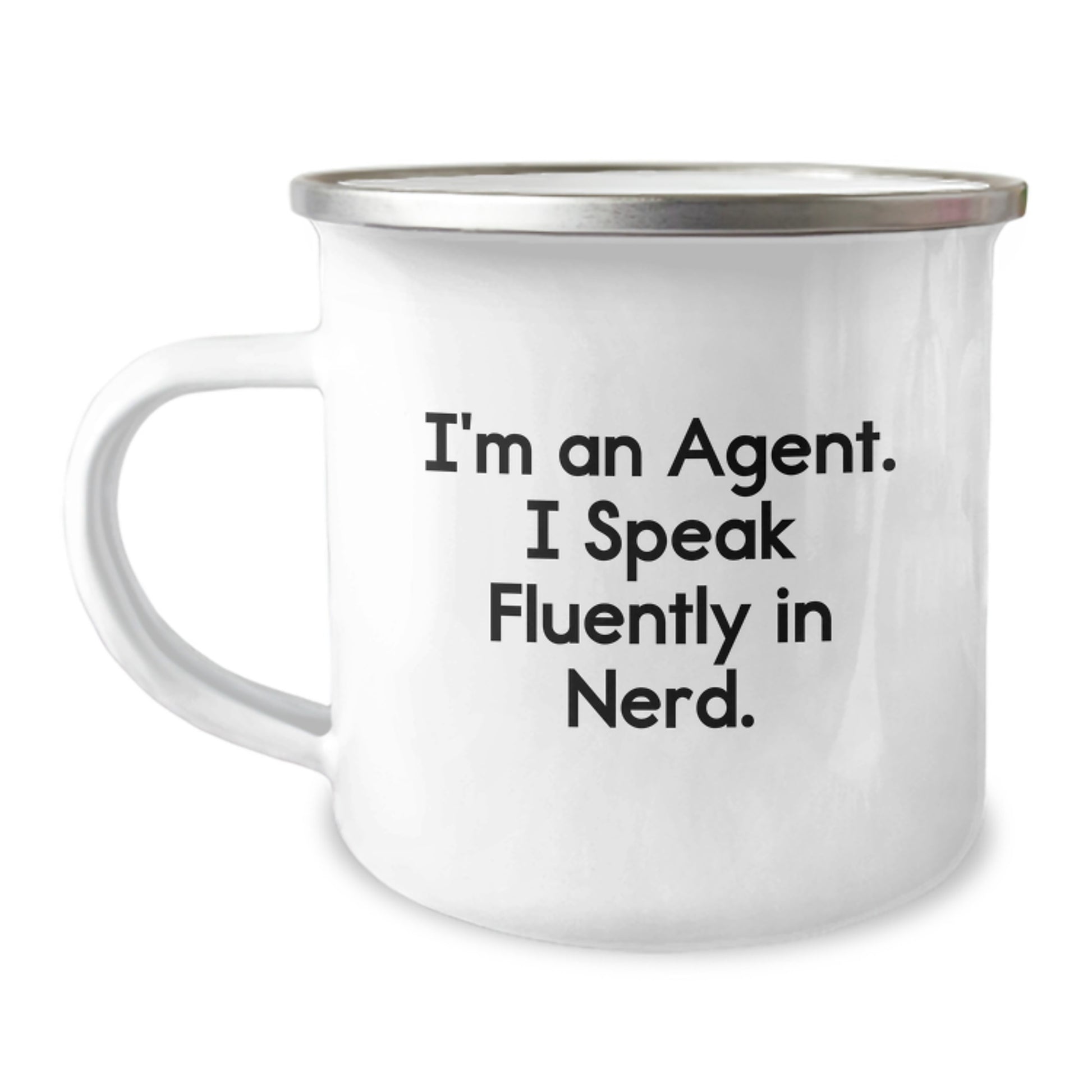 Funny Agent Camping Mugs, Gifts from Men for Agents, Unique Graduation Gifts for Agent Friends - Image 1