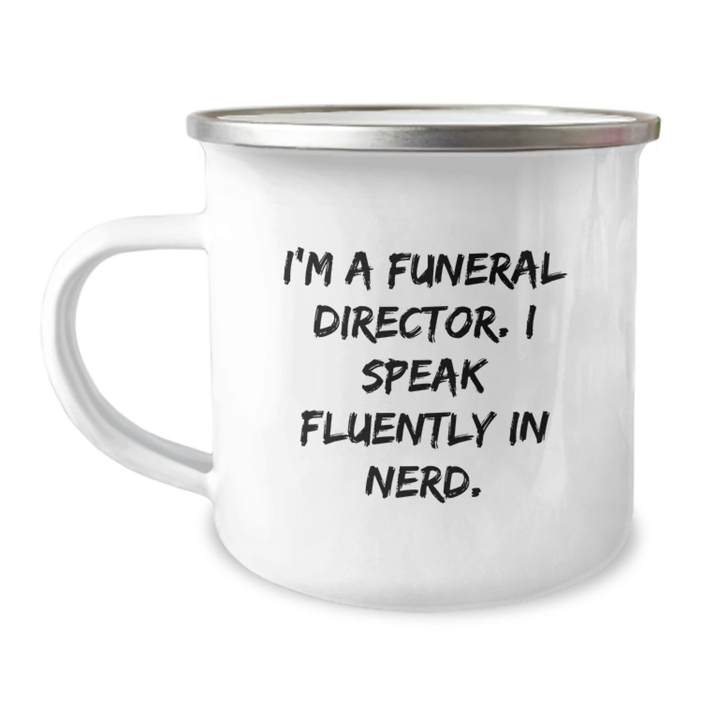 Gifts from Friends to Fellow Funeral Director genius Graduation Unique Camping Mug, Funny Quote - Image 1