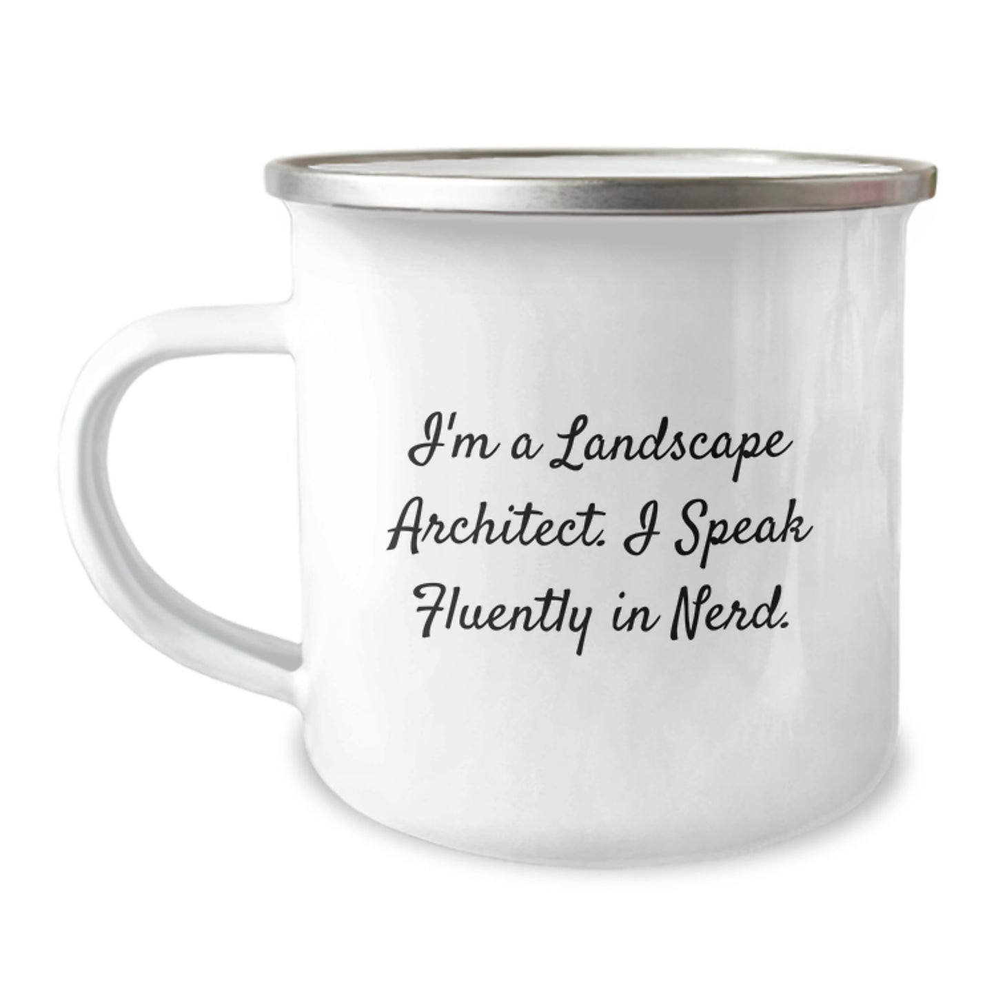 Unique Gifts for Landscape Architect Friends - Funny 'I Speak Fluently In genius.' Camping Mug for Graduation - Gifts from Friends to Family - Image 1