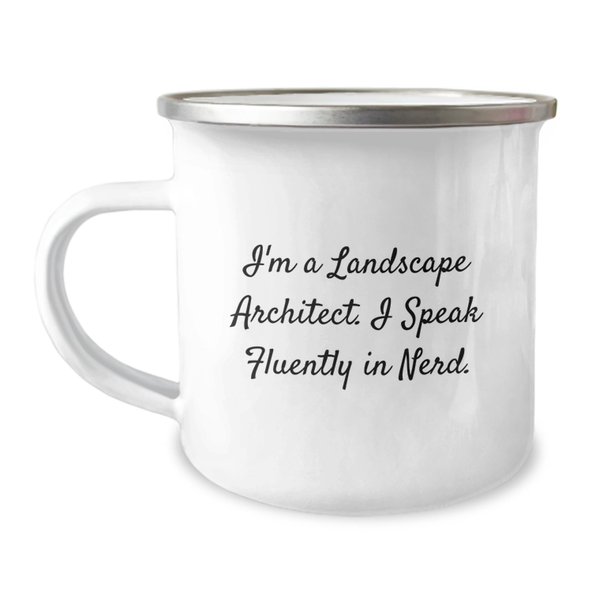 Unique Gifts for Landscape Architect Friends - Funny 'I Speak Fluently In genius.' Camping Mug for Graduation - Gifts from Friends to Family - Image 1