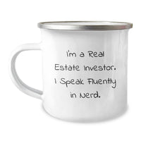 Load image into Gallery viewer, Gifts from Real Estate Investor Friends, Funny Quotes for Real Estate Investor Guys on Valentine's, 12 oz Stainless Steel Camping Mug - Image 1
