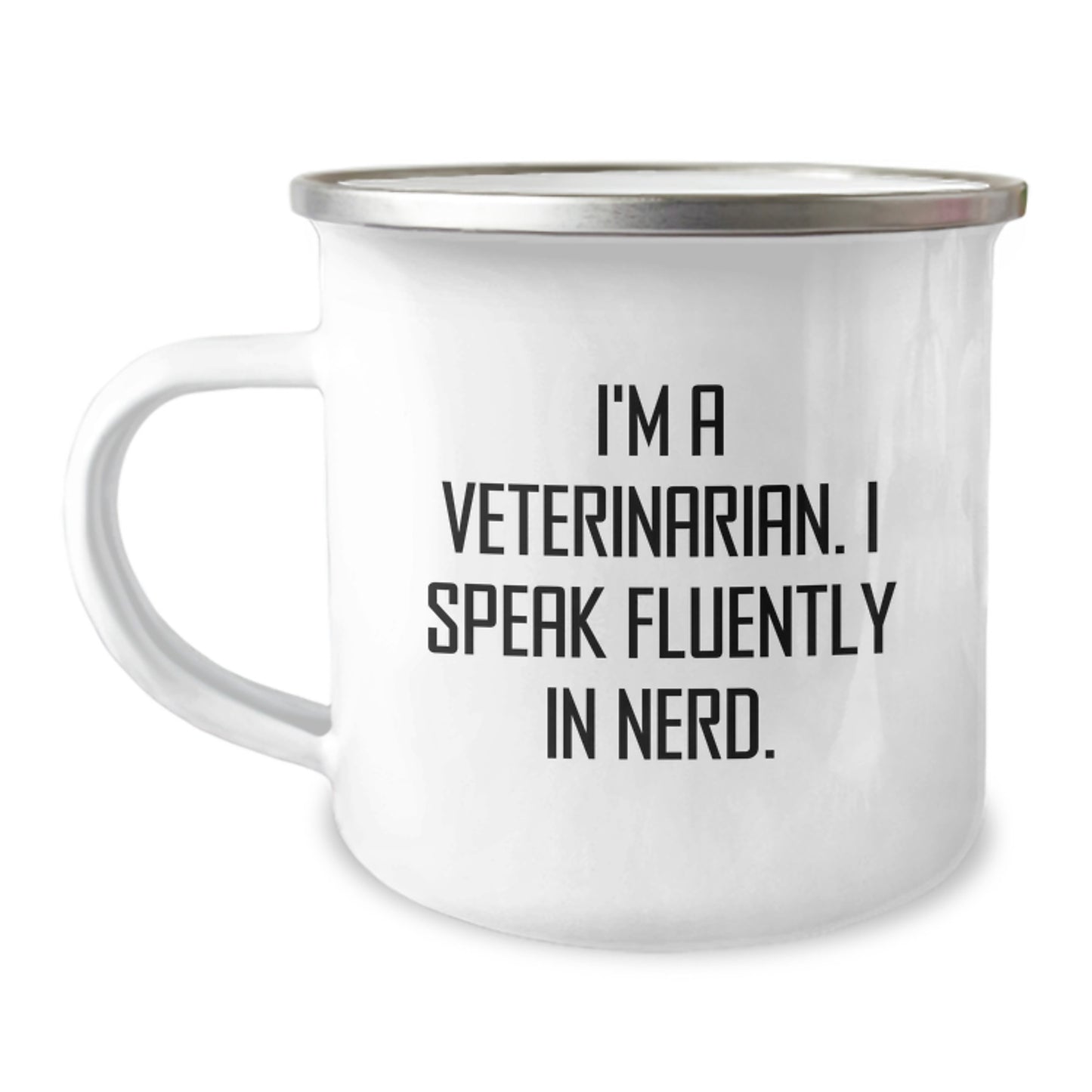 Funny Veterinarian Gifts from Family - Unique Graduation Unique Gifts for Veterinarian Men - Camping Mug with I Speak Fluently In genius. Quote - Image 1