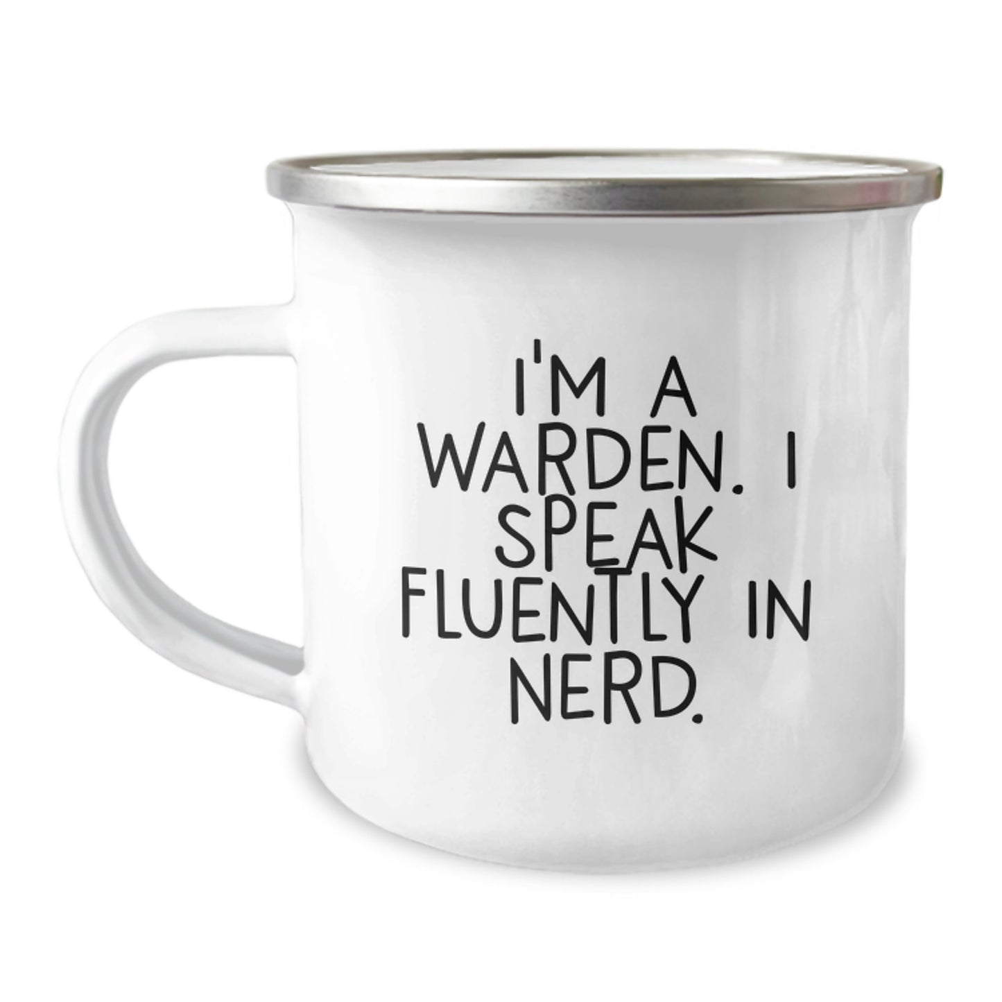 Funny Warden Gifts from Friends for Graduation Unique Warden Camping Mug with 'I'm A Warden. I Speak Fluently In genius.' - Image 1