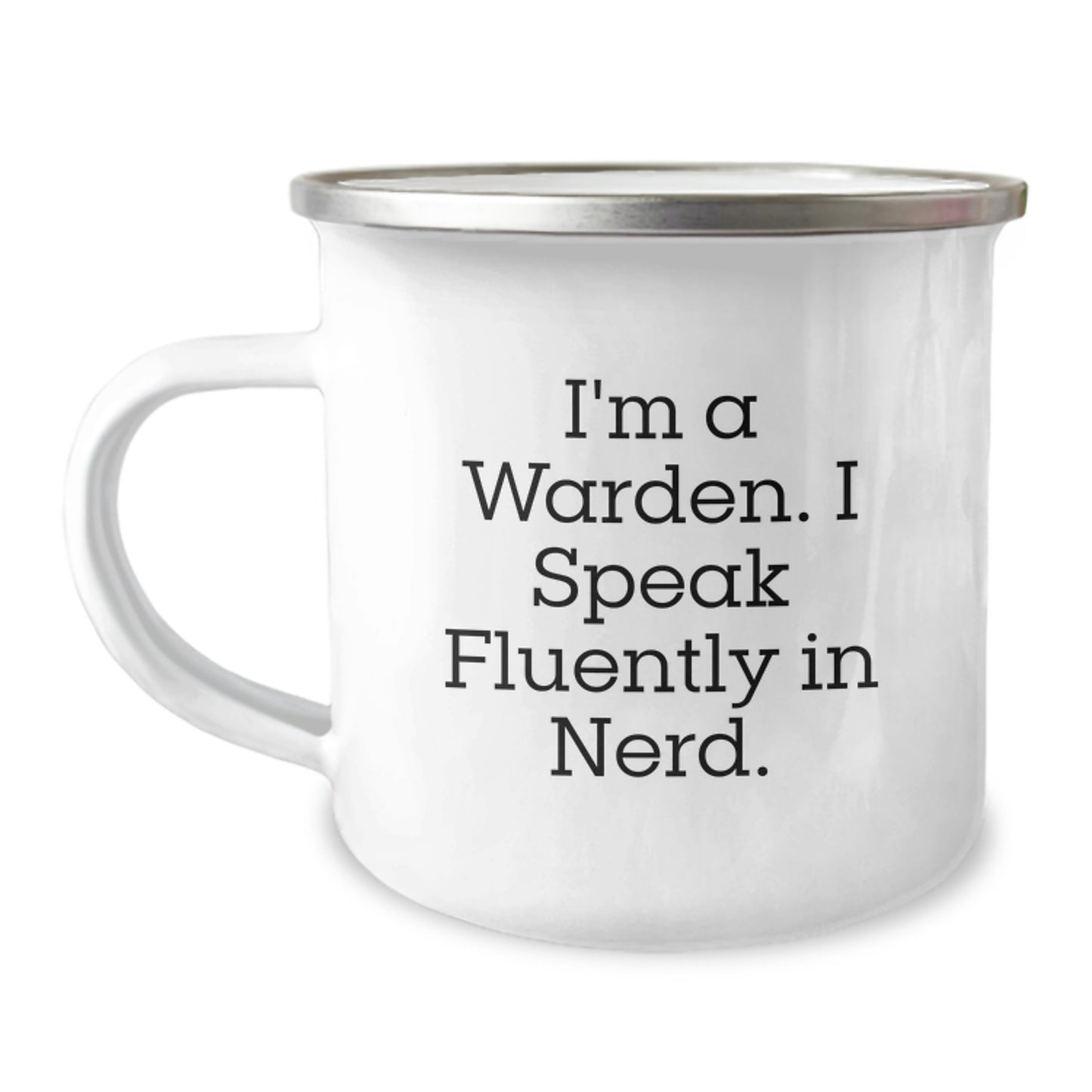 Funny Warden Gifts for Him - 'I'm A Warden. I Speak Fluently In genius.' Camping Mug, Unique Graduation Gifts for Men, Women, Friends, Coworkers, Family Members - Image 1