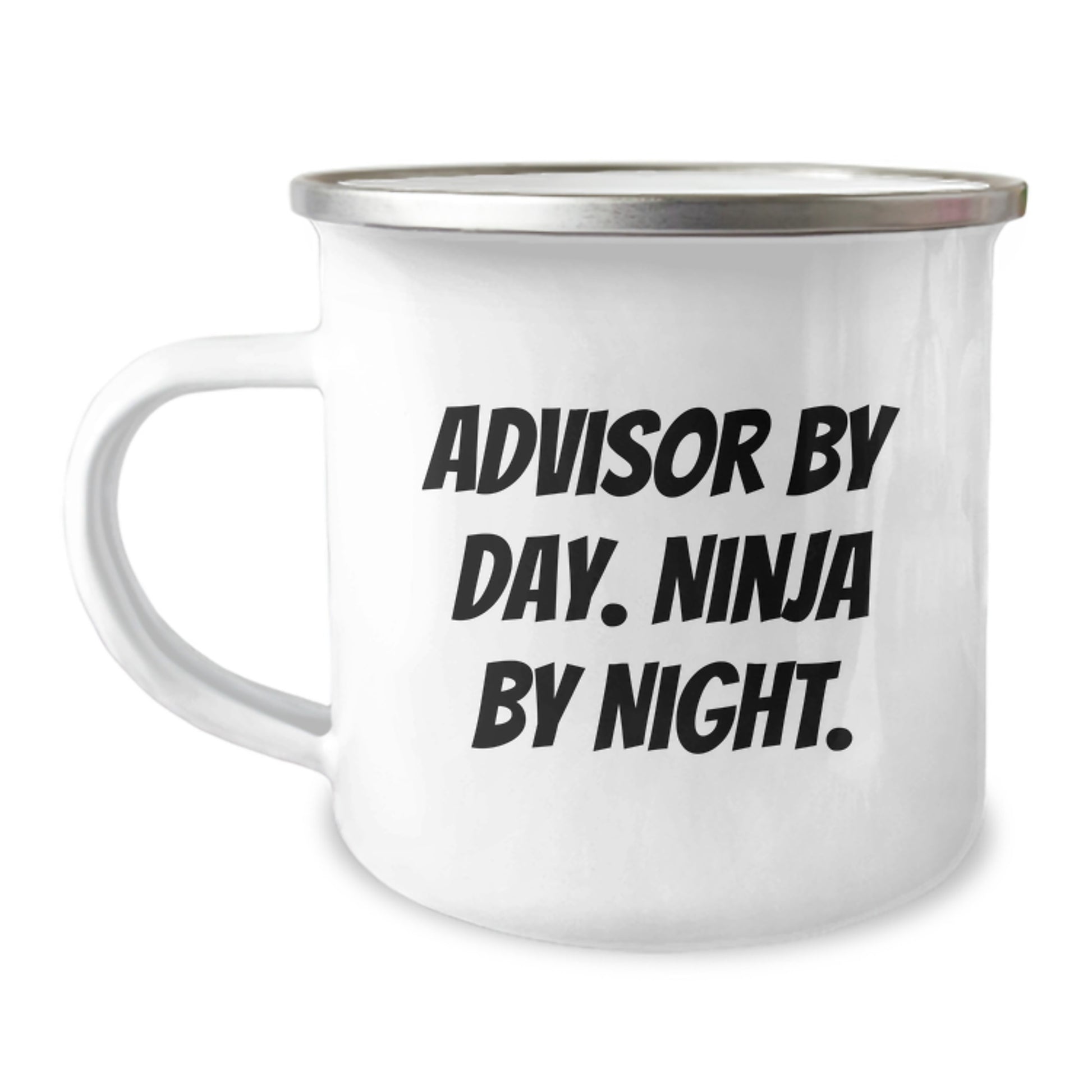 Birthday Unique Gifts for Advisor By Day. Ninja By Night. Funny Camping Mug - Image 1