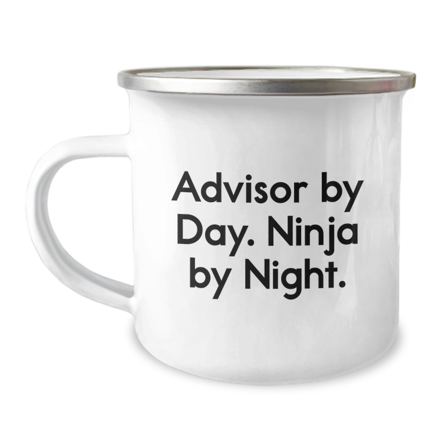 Funny Advisor Gifts for Birthday - Camping Mug, Advisor By Day. Ninja By Night. - Gifts from Friends, Gifts for Advisor - Image 1