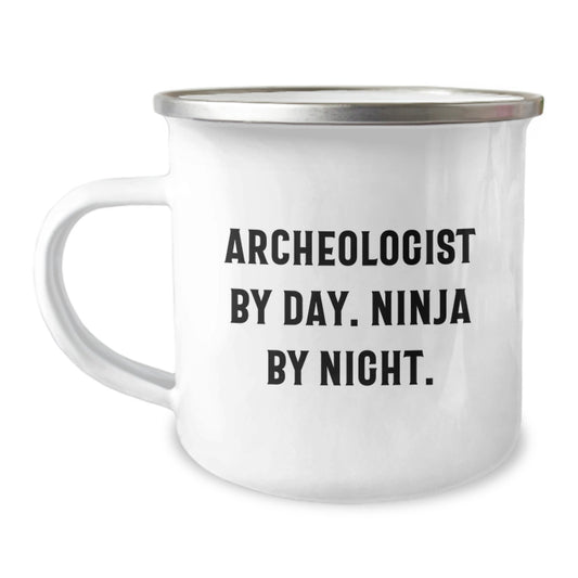 Funny Archeologist Gifts for Men Archeologist By Day Ninja By Night. Funny Camping Mug for Graduation - Image 1