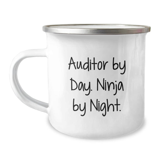 Auditor Gifts from Friends, Funny Camping Mug for Auditor By Day. Ninja By Night. Graduation Unique Gifts - Image 1