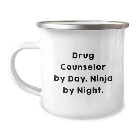 Gifts from Men for Drug Counselor Friends - Funny Drug Counselor By Day Ninja By Night Camping Mug for Graduation Unique Gifts - Image 1