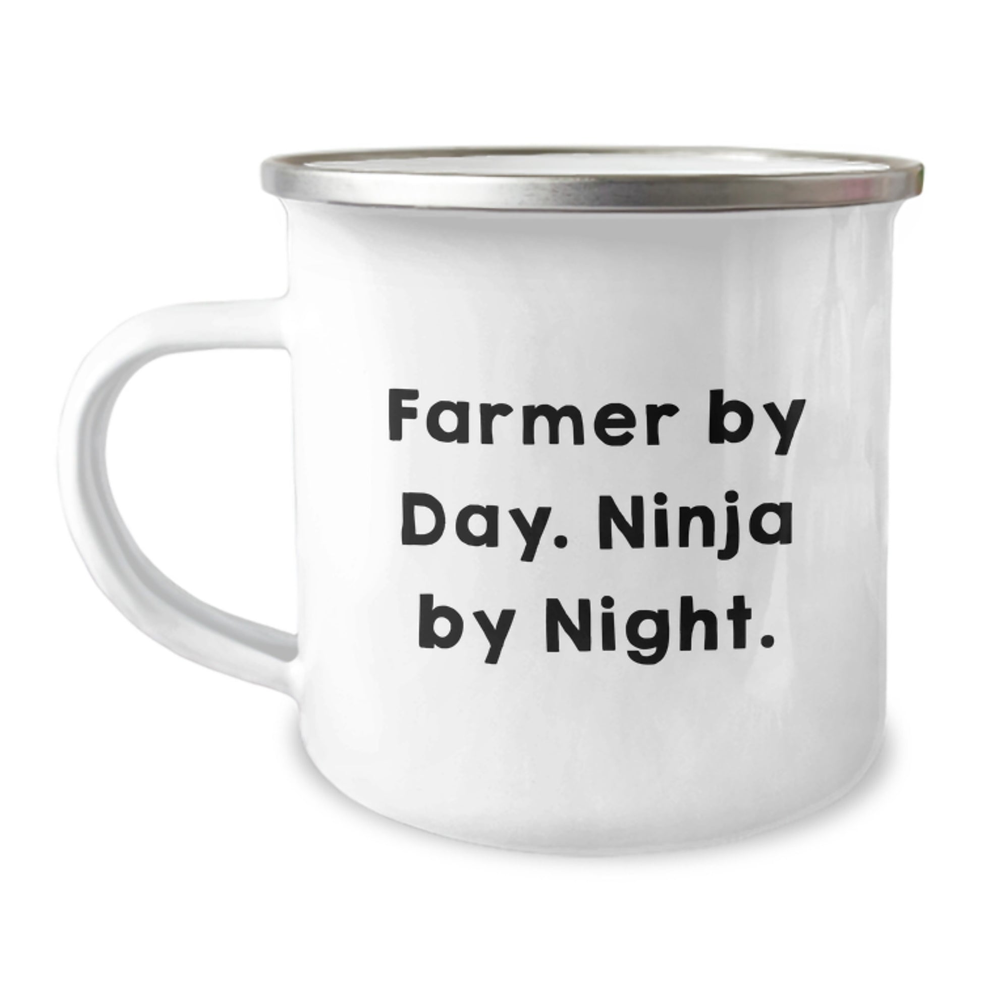 Funny Farmer Gifts from Friends, Birthday Unique Gifts for Men, Farmer By Day. Ninja By Night. Camping Mug - Image 1