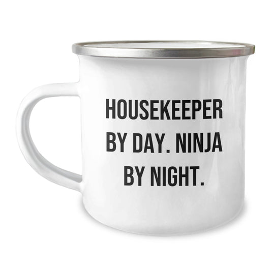 Housekeeper By Day Funny Graduation Unique Gifts for Her from Family Housekeeper Camping Mug - Image 1