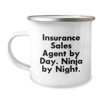 Load image into Gallery viewer, Funny Insurance Sales Agent Gifts for Valentine's, Custom Camping Mug for Insurance Sales Agent By Day. Ninja By Night., Unique Valentine's Unique Gifts from Friends to Insurance Sales Agent - Image 1
