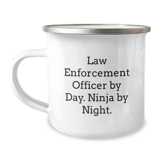 Funny Law Enforcement Officer Camping Mug Gifts for Him Graduation Unique - Image 1