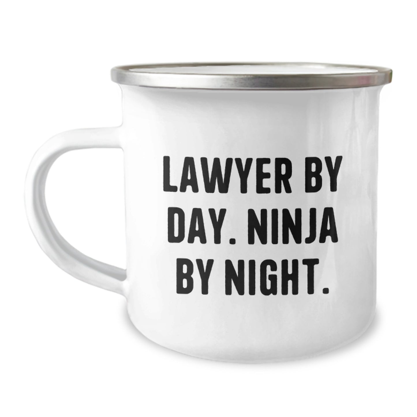 Funny Lawyer Gifts from Men, Gifts for Lawyer, Camping Mug - Lawyer By Day. Ninja By Night. 12 oz Stainless Steel - Image 1