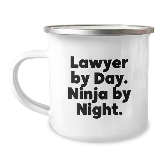 Funny Lawyer Gifts for Men, Lawyer By Day Ninja By Night Camping Mug for Graduation Unique Gifts from Family - Image 1