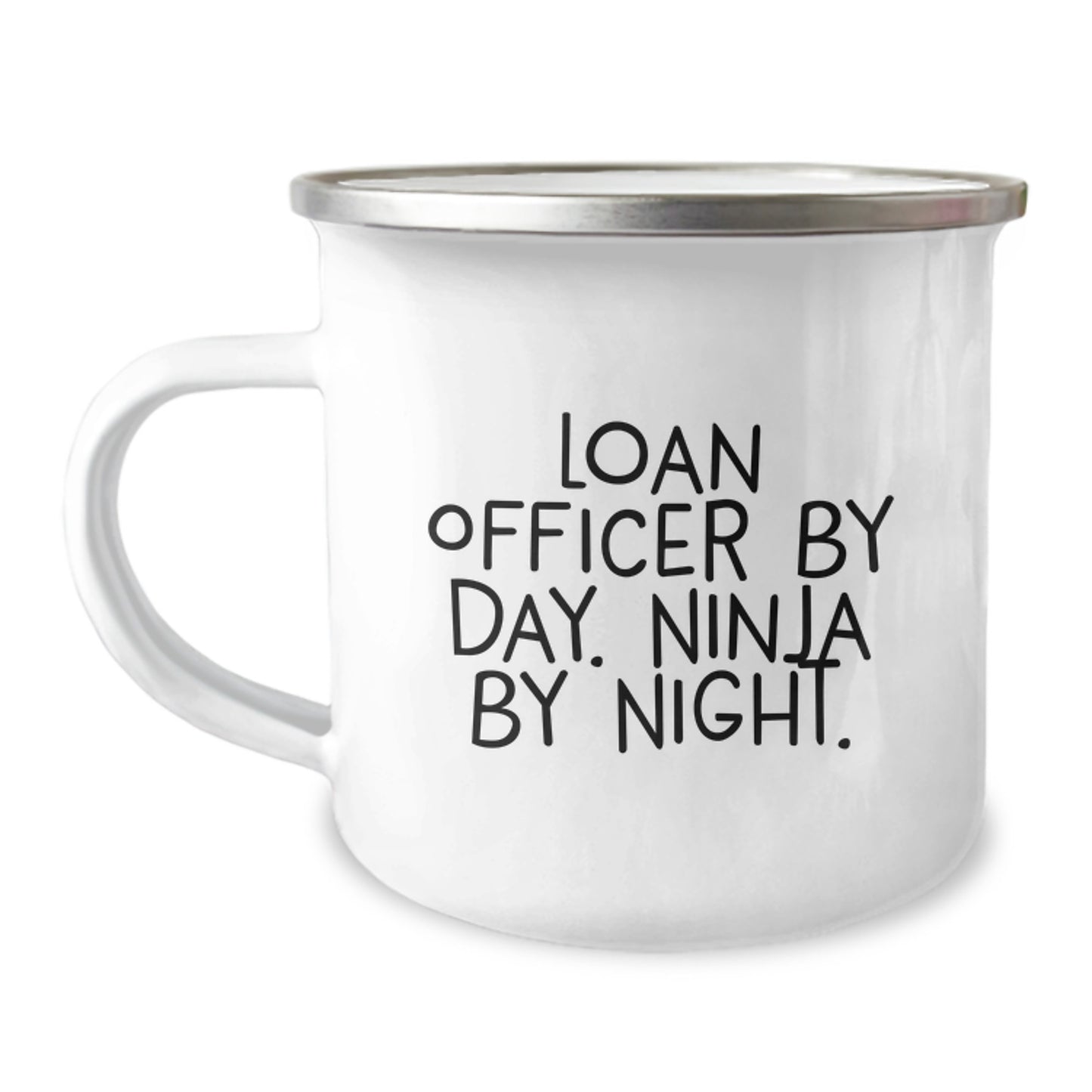 Funny Loan Officer Gifts from Friends for Men Graduation Unique Mugs, Loan Officer By Day, Ninja By Night, Funny Camping Mugs - Image 1
