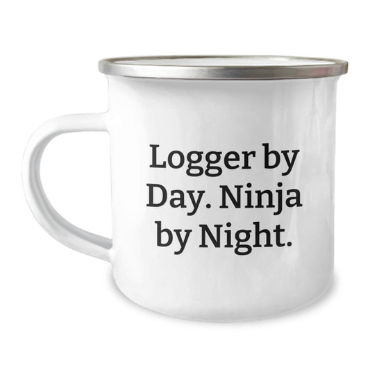Logger Gifts from Men - Funny Logger By Day. Ninja By Night. Camping Mug for Friends, Coworkers, Family, Graduation Unique Gifts - Image 1