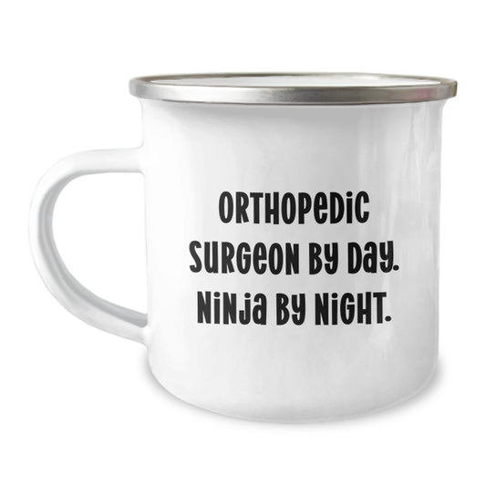 Funny Orthopedic Surgeon Gifts for Men, Orthopedic Surgeon By Day. Ninja By Night. Camping Mug for Graduation Unique Gifts from Family - Image 1