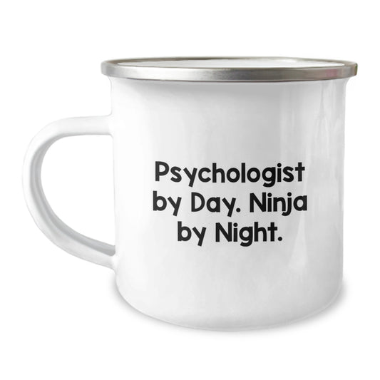 Psychologist Gifts for Men - Funny Camping Mug, Psychologist By Day. Ninja By Night., Unique Graduation Unique Gifts from Family - Image 1