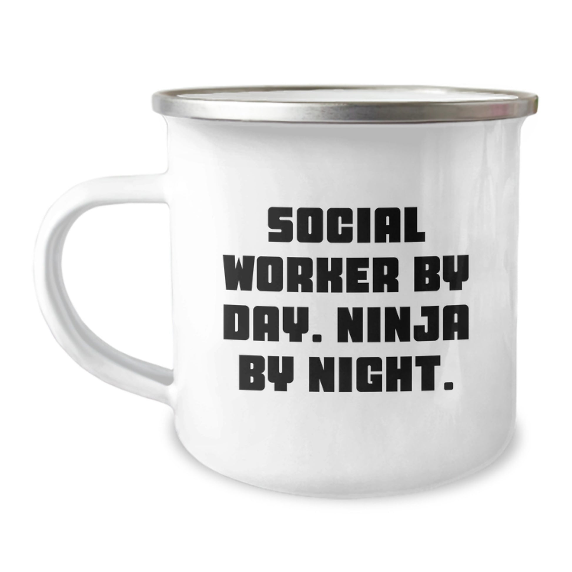 Social Worker Gifts from Friends for Graduation Unique Occasions - Funny Ninja Camping Mug - Image 1