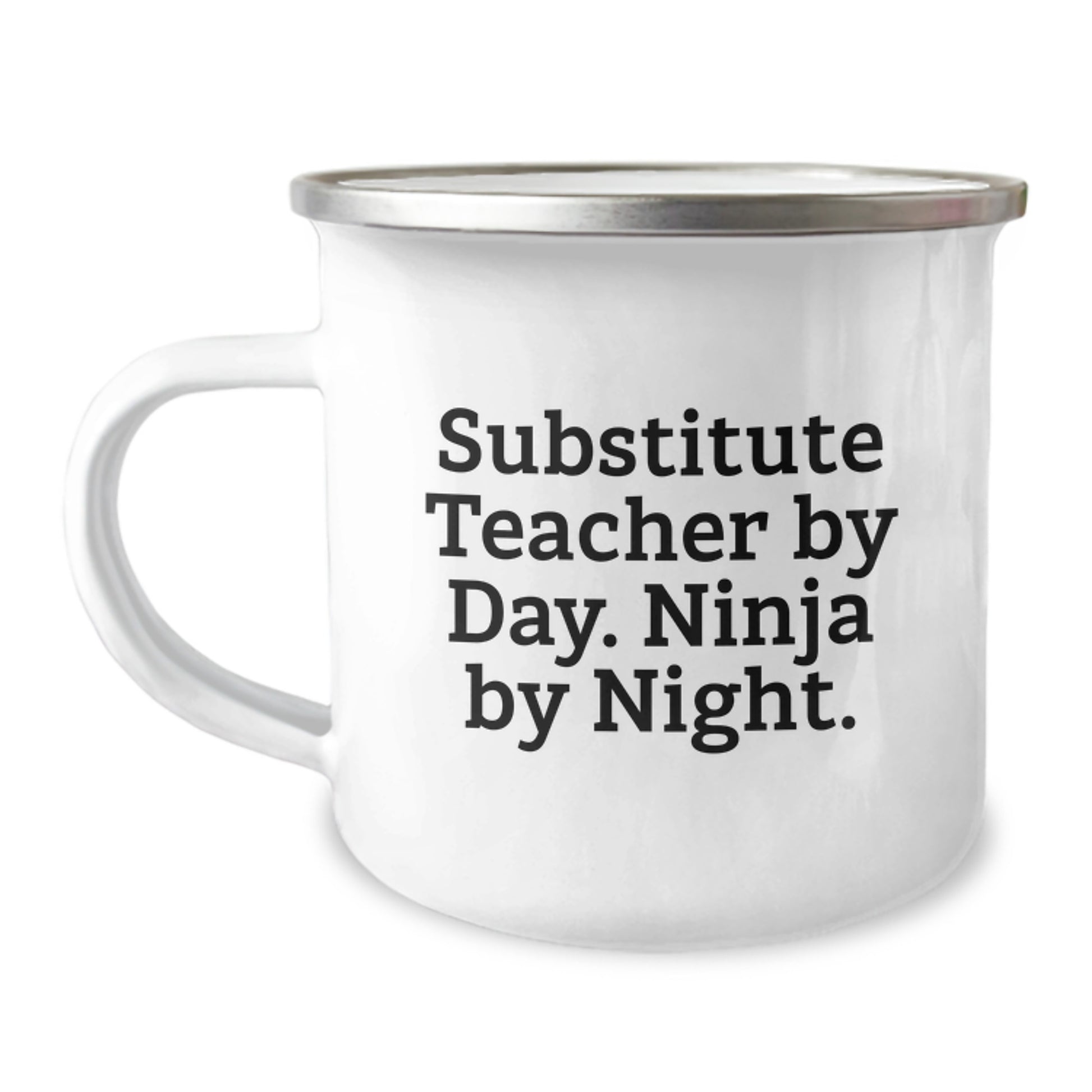 Funny Substitute Teacher Gifts from Men, Inspirational Camping Mug for Graduation Unique Gifts, 'Substitute Teacher By Day. Ninja By Night.' - Image 1