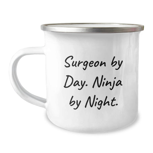 Funny Surgeon Gifts, Christmas Unique Gifts for Surgeon Men, Surgeon By Day Ninja By Night Camping Mug - Image 1