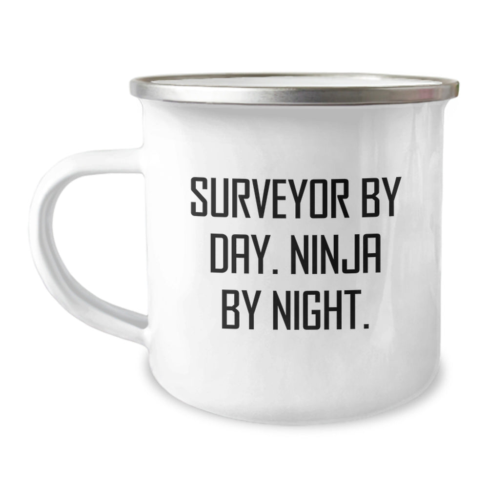 Funny Surveyor Gifts for Men from Surveyor Enthusiasts, Camping Mug Surveyor By Day Ninja By Night Christmas Unique Gifts - Image 1