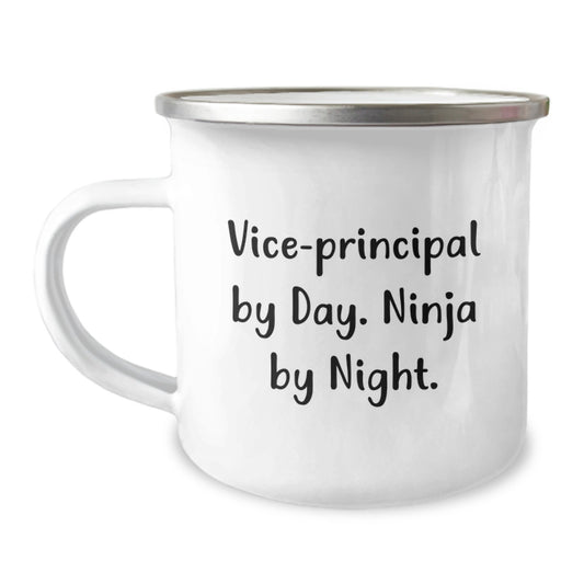 Funny Vice-principal Gifts from Friends - Vice-principal By Day. Ninja By Night. Camping Mug for Graduation Unique Gifts - Image 1