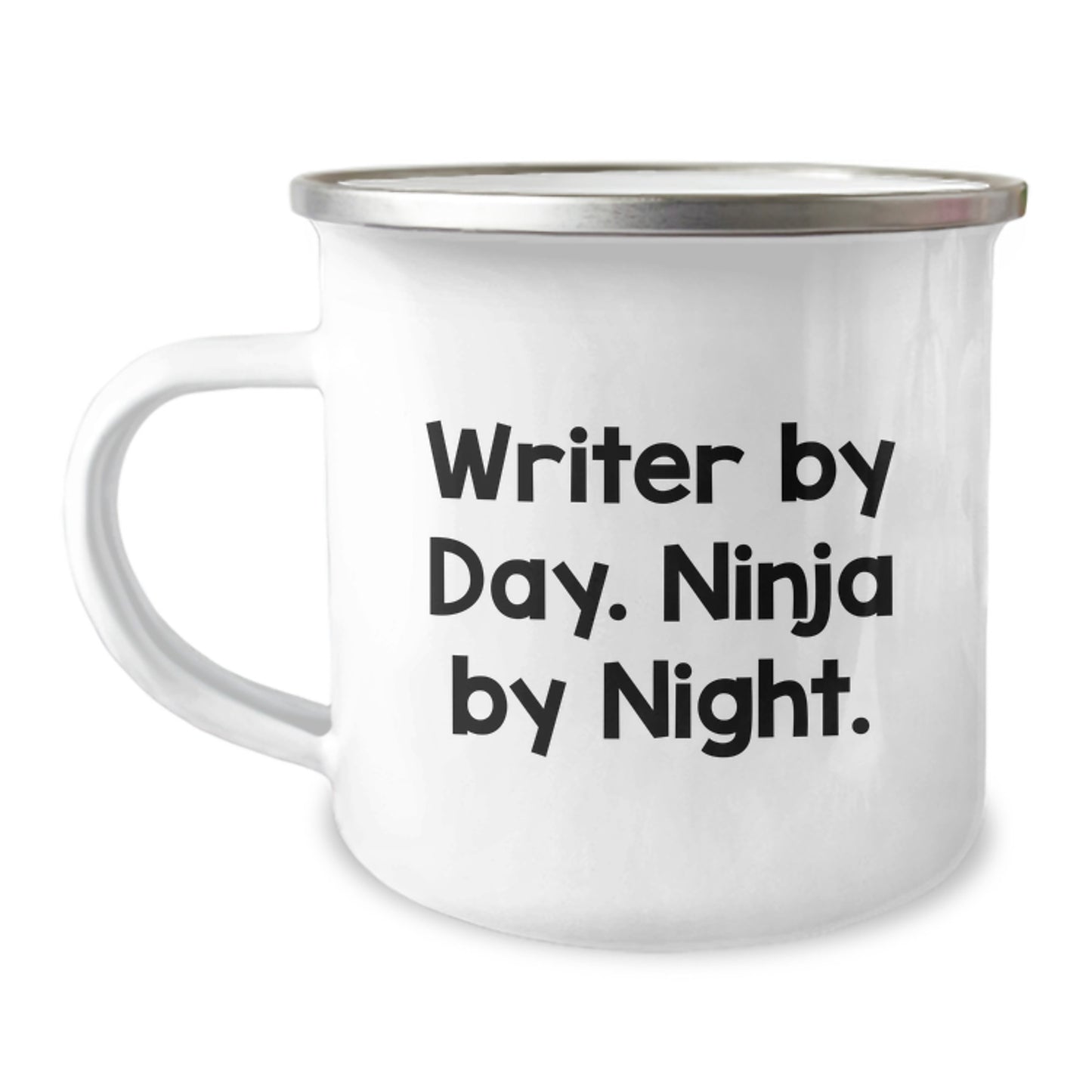 Writer Gifts for Men Friends - Camping Mug Inspirational Quote 'Writer By Day. Ninja By Night.' - Birthday Unique Gifts from Family Women - Image 1