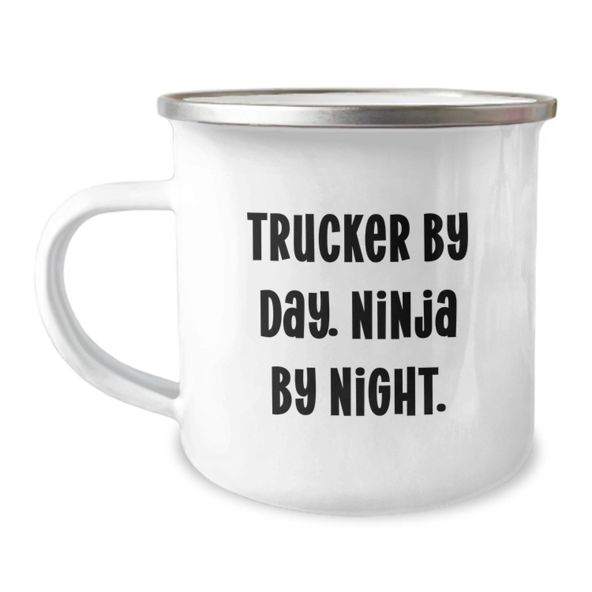 Funny Trucker Gifts for Men, Trucker By Day Ninja By Night Camping Mug, Unique Graduation Gifts from Friends - Image 1