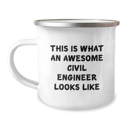 Civil Engineer Keepsake Camping Mug for Him Graduation Gift with Enamel - Image 1