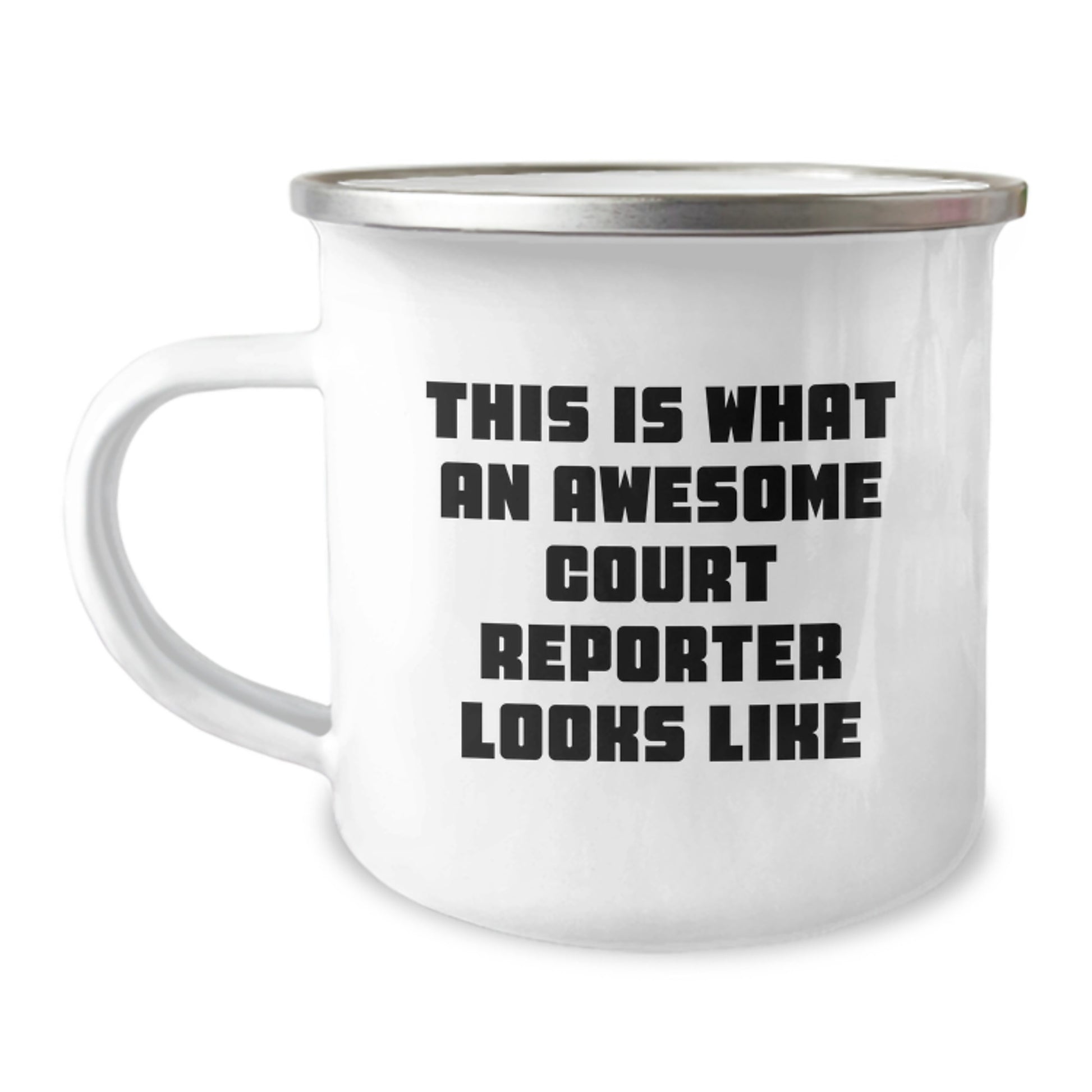 Funny Court Reporter Gifts, This Is What An Awesome Court Reporter Looks Like - Valentine's Unique Gifts from Friends to Court Reporters, 12 oz Stainless Steel Camping Mug - Image 1