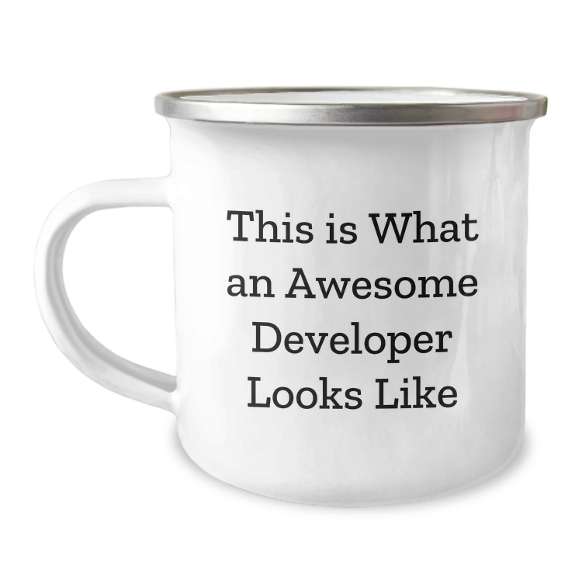 Funny Developer Gifts from Friends, This Is What An Awesome Developer Looks Like Camping Mug for Graduation, Unique Gifts for Developer Men - Image 1