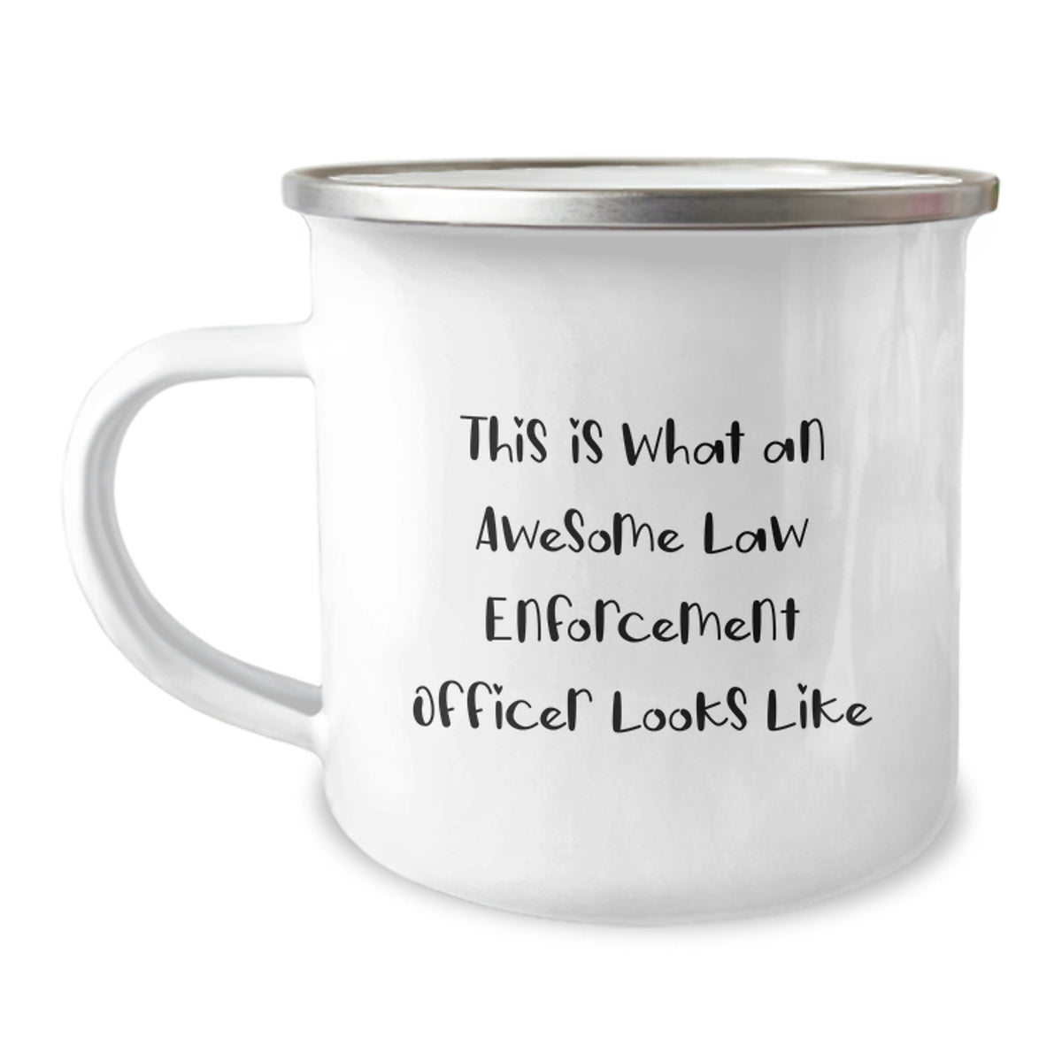 Funny Law Enforcement Officer Gifts from Family for Christmas Unique Camping Mug - This Is What An Awesome Law Enforcement Officer Looks Like, Men's Office Mug, Stainless Steel with Enamel Finish - Image 1