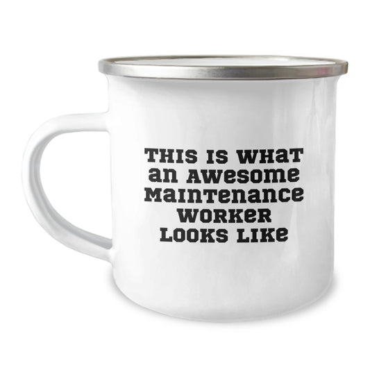 Funny Maintenance Worker Gifts for Men, Unique Camping Mug, Graduation Unique Gifts from Friends, This Is What An Awesome Maintenance Worker Looks Like - Image 1