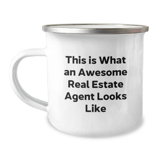 Funny Real Estate Agent Gifts for Graduation, Camping Mug, This Is What An Awesome Real Estate Agent Looks Like, Gifts from Family - Image 1