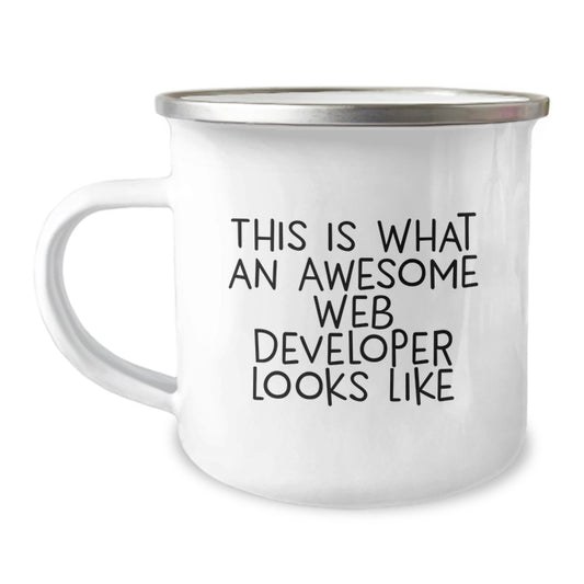 Web Developer Keepsake Camping Mug for Him Birthday Gift - Image 1
