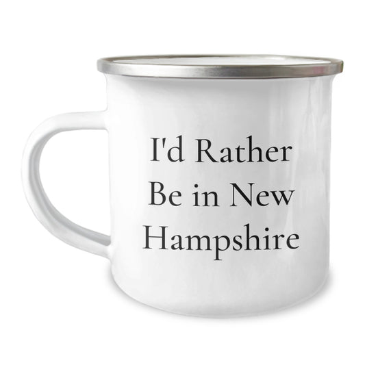 New Hampshire Camping Mug, Funny Quote 'I'd Rather Be In New Hampshire', Gifts for Men, Women, or Friends from Family, Perfect for Camping and Hiking Enthusiasts, Graduation Unique Gifts - Image 1