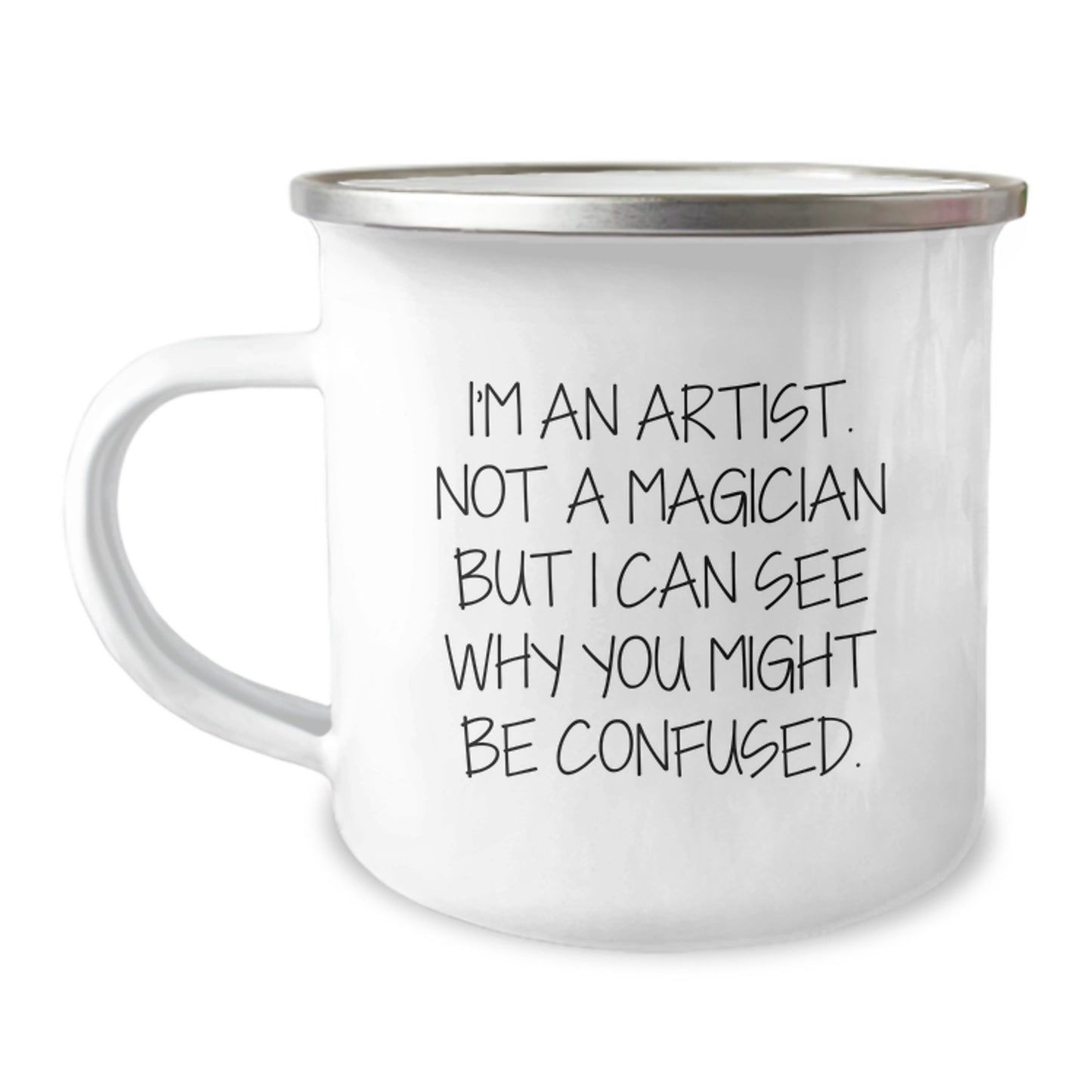 Artist Keepsake Camping Mug for Him Birthday Gift with Enamel Finish - Image 1