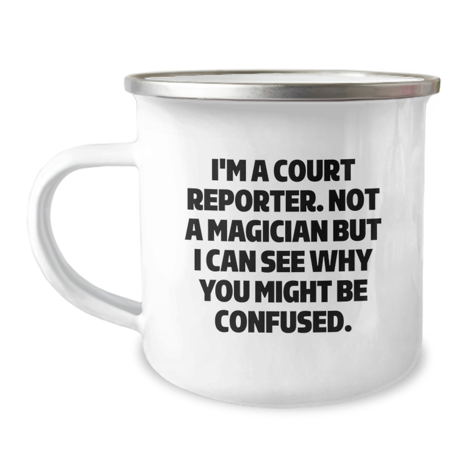 Funny Court Reporter Valentine's Gifts from Men to Court Reporters, Unique Camping Mug for Court Reporter Friends, Valentine's Unique Gifts for Him - Image 1