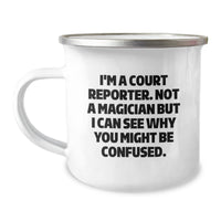 Load image into Gallery viewer, Funny Court Reporter Valentine's Gifts from Men to Court Reporters, Unique Camping Mug for Court Reporter Friends, Valentine's Unique Gifts for Him - Image 1
