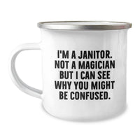 Load image into Gallery viewer, Funny Janitor Gifts for Janitor Men from Friends on Valentine's Unique Camping Mug - Image 1
