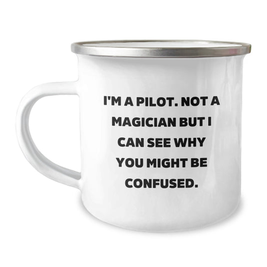 Funny Pilot Gifts for Men Graduation Unique Gifts from Family - Camping Mug - Image 1