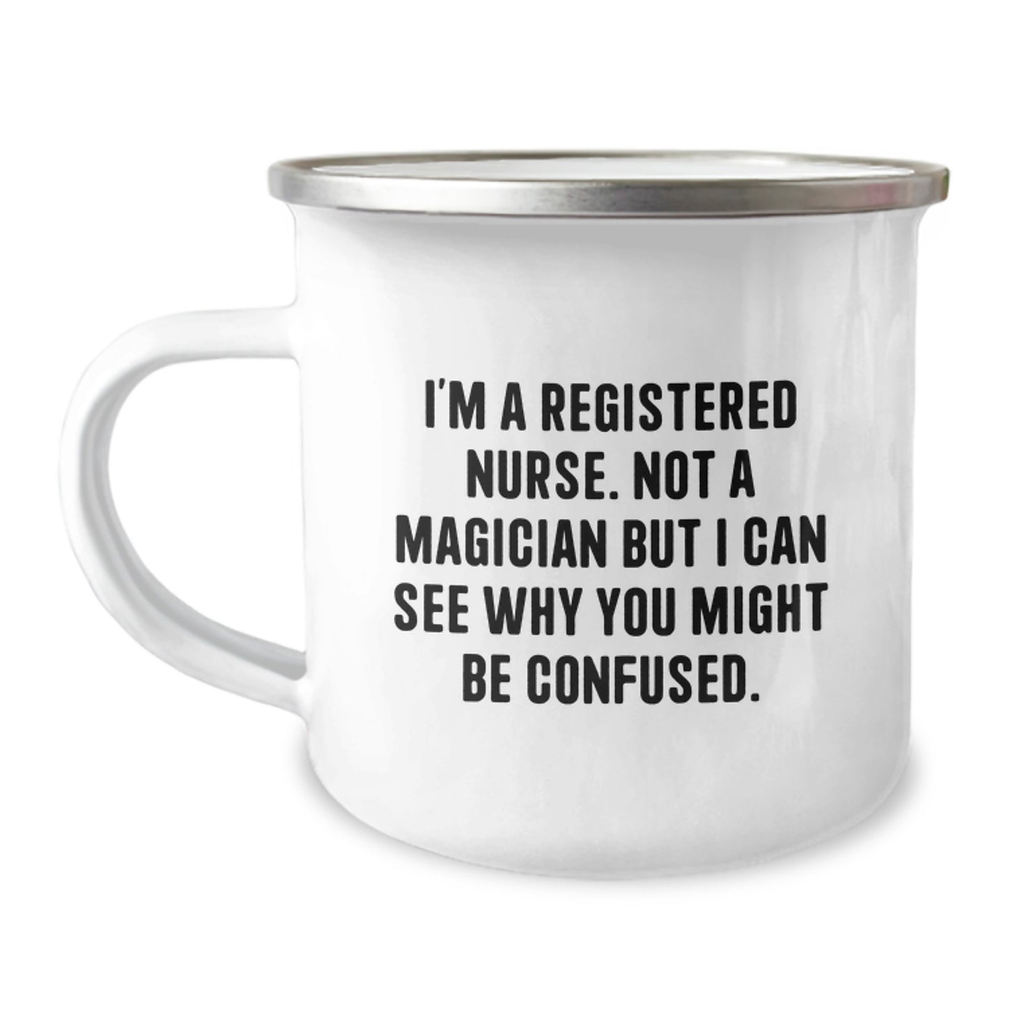Registered Nurse Camping Mug Keepsake Birthday Gift for Him Premium 12oz - Image 1