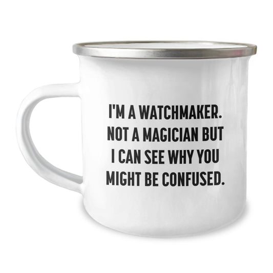 Watchmaker Keepsake Camping Mug for Him Birthday Gift Stainless Steel - Image 1