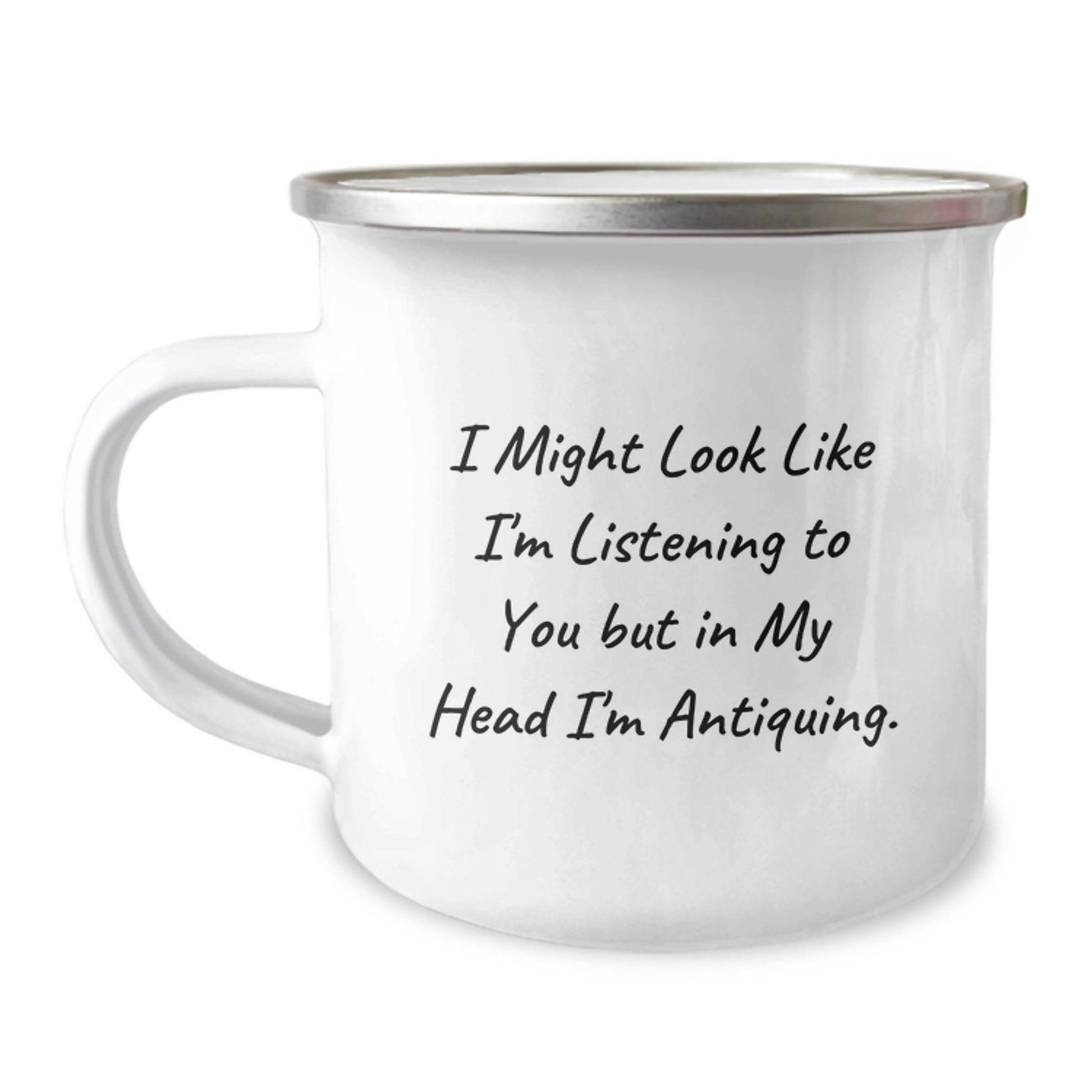 Antiquing Keepsake Camping Mug for Him Birthday Gift with Enamel Finish - Image 1