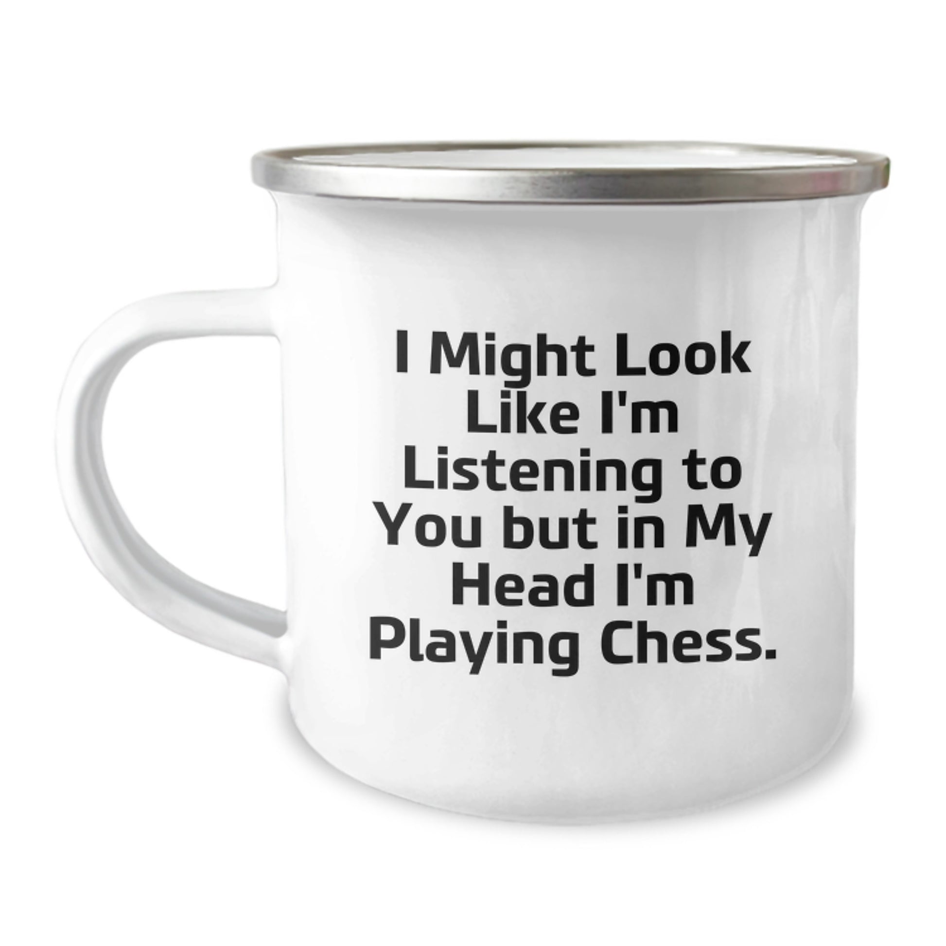 Chess Keepsake Camping Mug for Him Birthday Gift with Witty Quote - Image 1