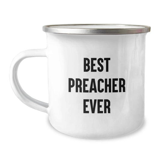 Birthday Gift for Her Keepsake Camping Mug – Best Preacher Ever - Image 1