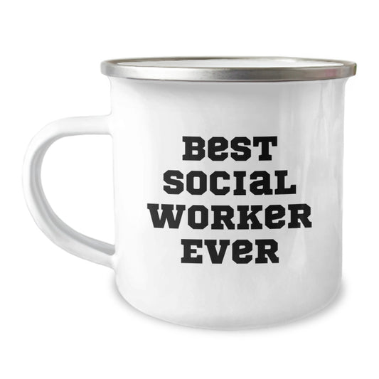 Social Worker Funny Camping Mug, Gifts from Friends for Best Social Worker Ever, Valentine's Unique Gift Ideas - Image 1