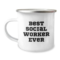 Load image into Gallery viewer, Social Worker Funny Camping Mug, Gifts from Friends for Best Social Worker Ever, Valentine's Unique Gift Ideas - Image 1
